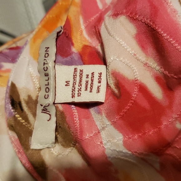 JM Collection Lady's Crewneck Short Sleeved Silky Shirt - Picture 6 of 7